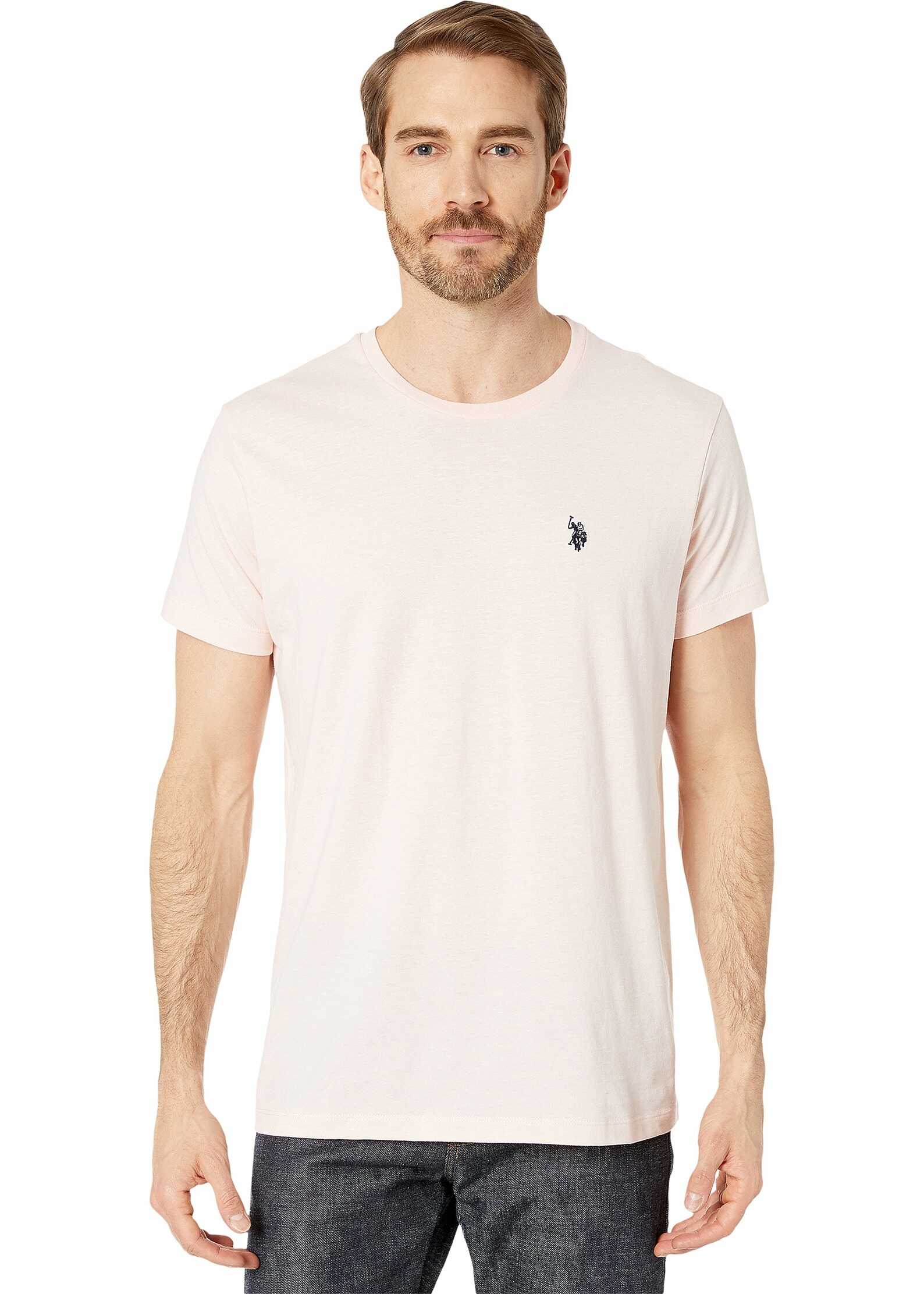 U.S. POLO ASSN. Crew Neck Small Pony T-Shirt Pink Champagne Heather