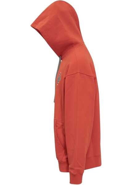 Bluze de trening Marcelo Burlon Cotton Optical Cross Hoodie With Patch Pocket Red Barbati (BM 14991925) 3