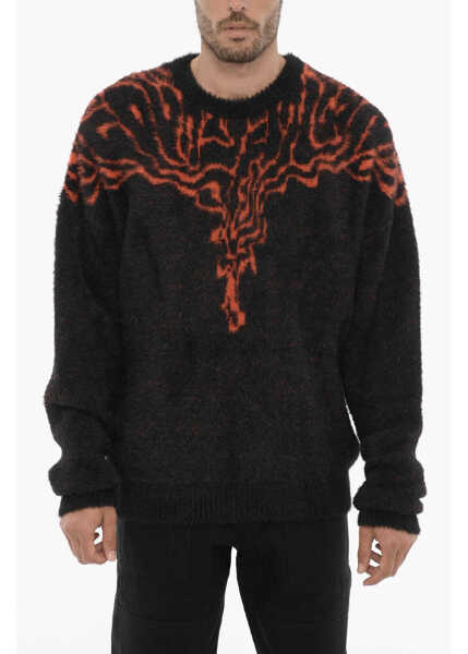 Pulovere casual Marcelo Burlon Nylon Crew-Neck Swater With Contrast Embroidery Black Barbati (BM 14991928) 1