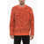 Marcelo Burlon Crew-Neck Fluffy Sweater Orange