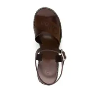 Espadrile Chloe Dama - Espadrile Chloe Piia Brown Espadrillas Sandals With Wedge In Leather And Jute Woman BROWN Femei (BM 14997610) - B-mall.ro