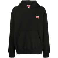 Bluze de trening Black Hoodie With Logo Print At The Front And Back In Stretch Cotton Man Barbati