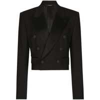 Sacouri Dolce & Gabbana 'Tuxedo' Crop Blazer Femei