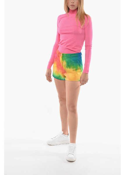 Pantaloni scurti IRENEISGOOD Rainbow Effect Denim Shorts Multicolor Femei (BM 15029146) 4