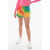 IRENEISGOOD Rainbow Effect Denim Shorts Multicolor