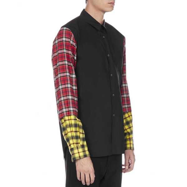 Camasi Comme des Garons Comme Des Garons Checked Sleeve Shirt Black Barbati (BM 15029344) 2