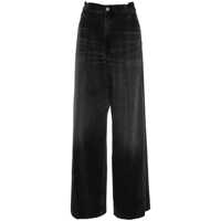 Blugi Black Jeans With Front Pleats And Logo Patch On The Back In Cotton Woman Femei