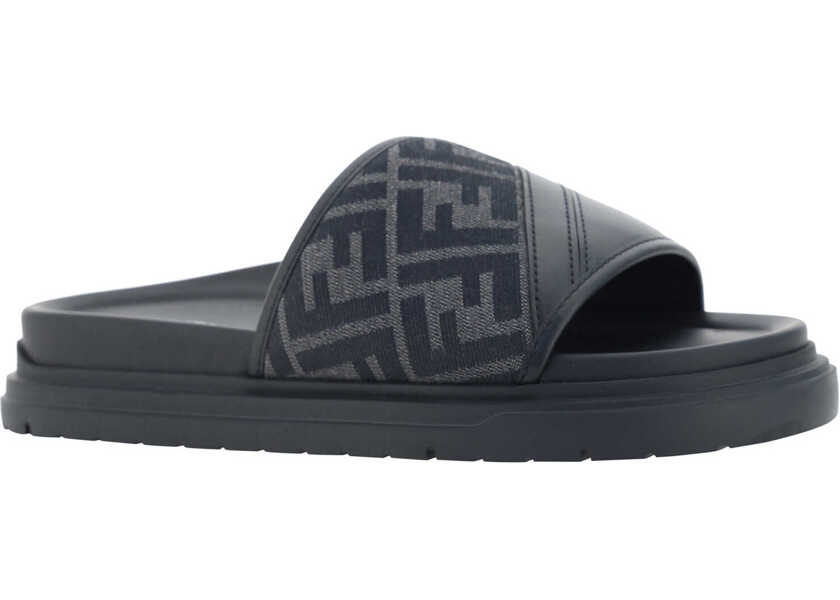 Sandale Fendi Slide Sandals NERONERGRIGIO NERO Barbati (BM 15039826) 2