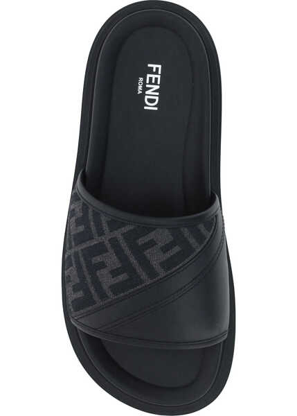 Sandale Fendi Slide Sandals NERONERGRIGIO NERO Barbati (BM 15039826) 4