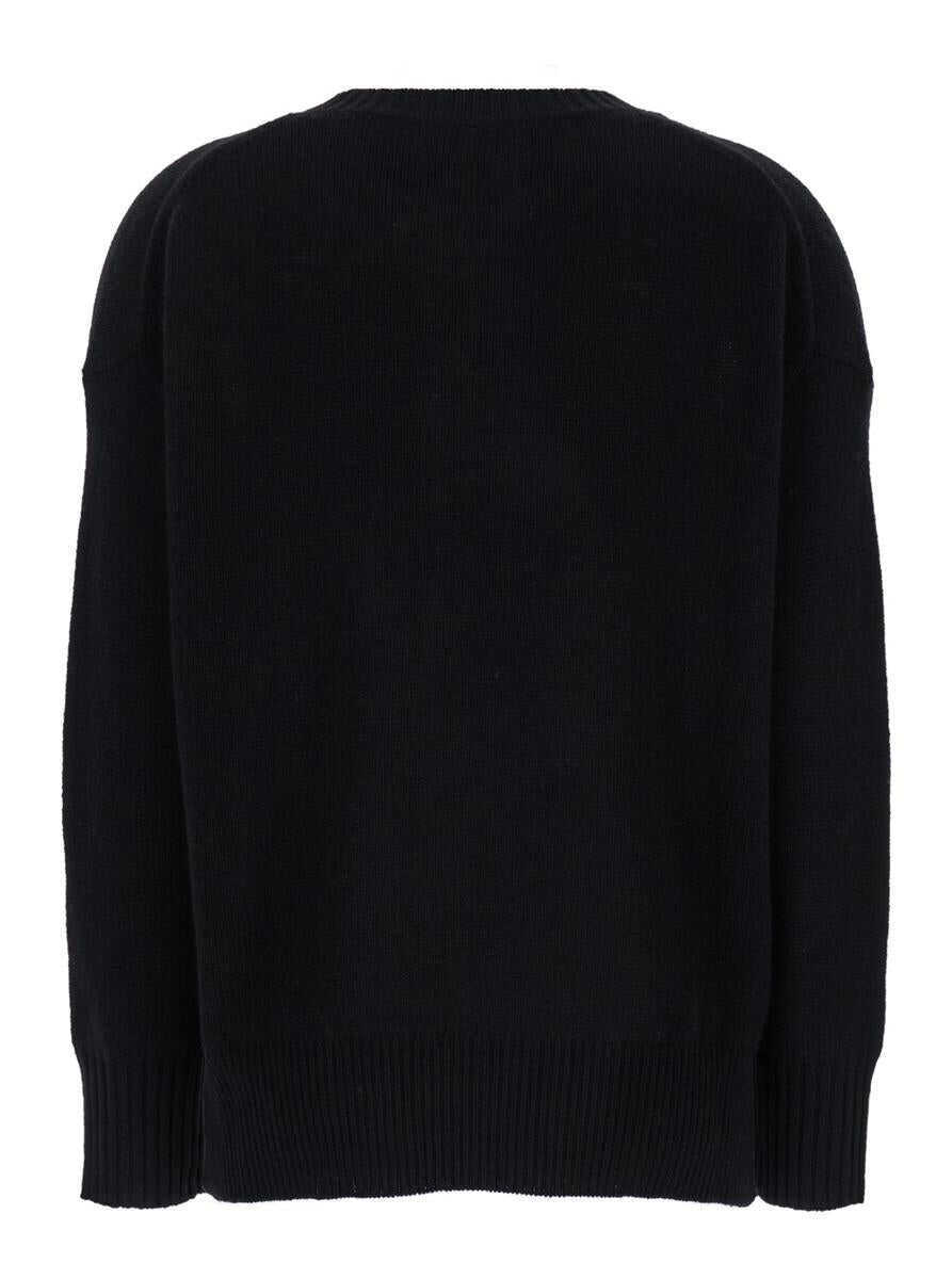 Pulovere PLAIN Black Crewneck Sweater In Cashmere Woman Black Femei (BM 15044101) 2