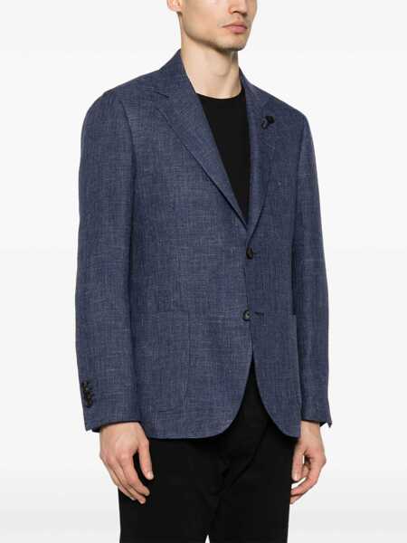 Paltoane Lardini Blue single-breasted jacket Blue Barbati (BM 15047281) 3