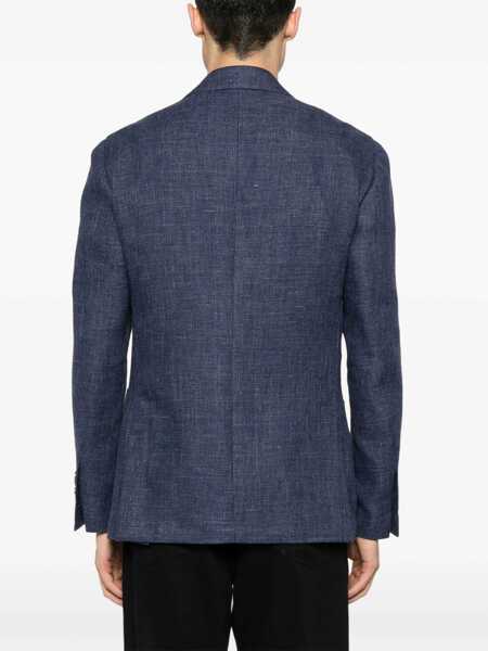 Paltoane Lardini Blue single-breasted jacket Blue Barbati (BM 15047281) 4