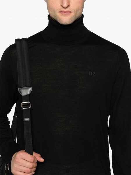 Pulovere DSQUARED2 DSQUARED2 Wool Turtleneck Sweater Black Barbati (BM 15048160) 5