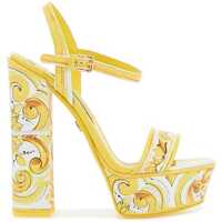 Sandale fara toc "Shiny Leather Platform Sandals With Mai Femei