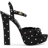 Sandale fara toc "Keira Polka Dot Satin Platform Sandals Femei