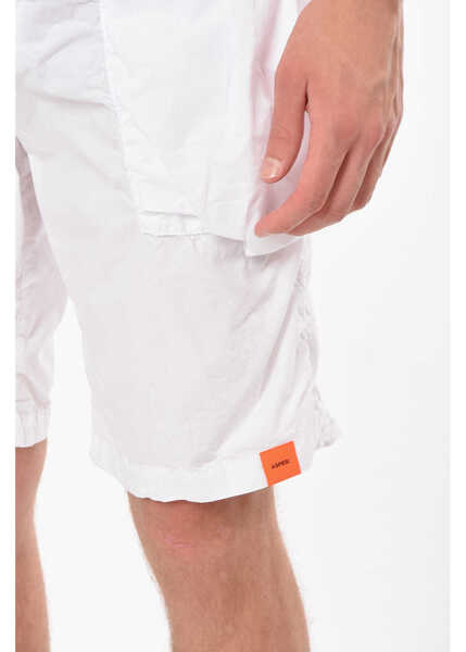 Pantaloni scurti Aspesi Elastic Waist Cargo Shorts White Barbati (BM 15081652) 3