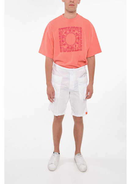 Pantaloni scurti Aspesi Elastic Waist Cargo Shorts White Barbati (BM 15081652) 4