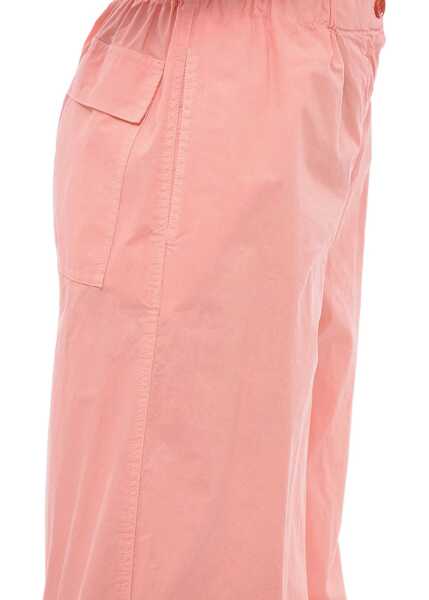 Pantaloni casual Aspesi Cotton Pants With Ankle Strings Pink Femei (BM 15081817) 4