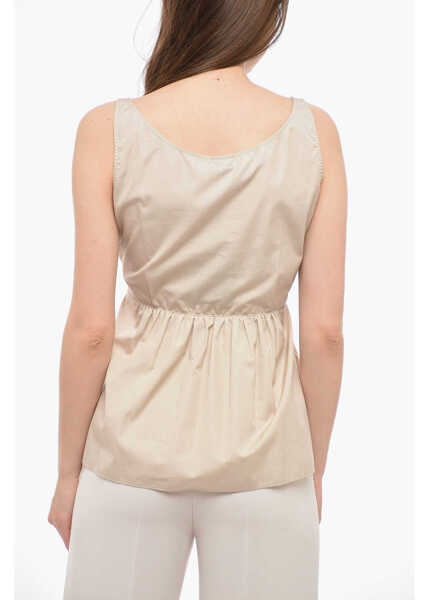 Bluze Aspesi Pleated Top With Belt Beige Femei (BM 15081841) 3