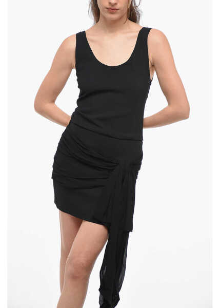 Rochii scurte Philosophy Draped Dress With Tie Detail Black Femei (BM 15081877) 4