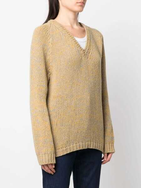Pulovere Aspesi V-Neck Sweater YELLOW Femei (BM 15082225) 3