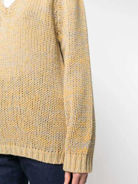 Pulovere Aspesi V-Neck Sweater YELLOW Femei (BM 15082225) 5