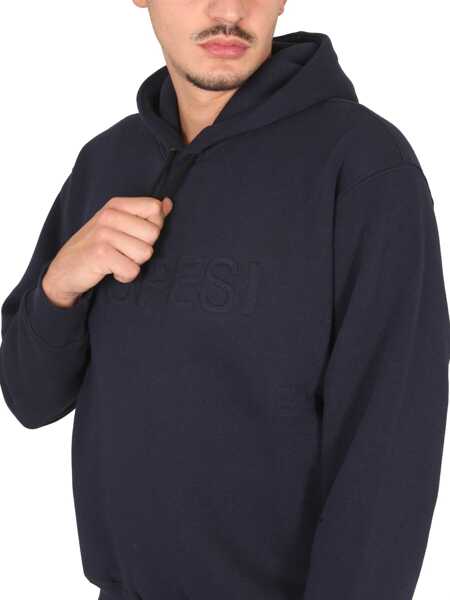 Bluze de trening Aspesi Sweatshirt With Logo And Hood BLUE Barbati (BM 15082234) 4