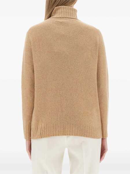 Pulovere casual Aspesi Wool Jersey. BEIGE Femei (BM 15082636) 4