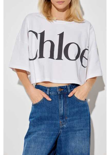 Tricouri Chloe Cropped T-Shirt WHITE Femei (BM 15088471) 3