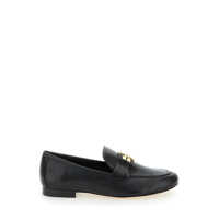 Mocasini 'Eleonor' Black Slip-On Loafers With Double T In Leather Woman Femei