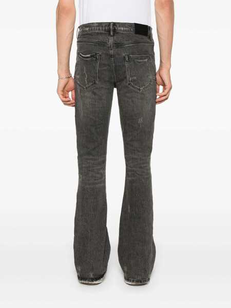 Blugi PURPLE BRAND Black Flared Jeans With Crinkled Effect In Denim Man GREY Barbati (BM 15095392) 4