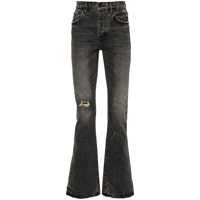 Blugi Black Flared Jeans With Crinkled Effect In Denim Man Barbati