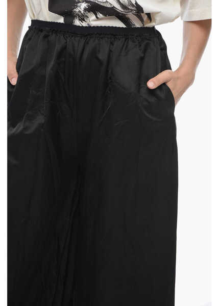 Pantaloni casual Maison Margiela Mm6 Viscose Blend Wide-Leg Pants Black Femei (BM 15098683) 3