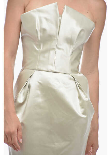 Rochii lungi Maison Margiela Mm1 Satin Peplum Dress With Pockets Green Femei (BM 15098716) 3