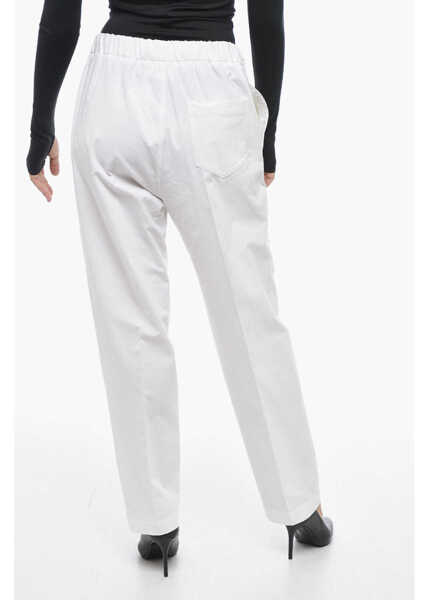 Pantaloni casual Maison Margiela Mm6 Linen Blend Drawstringed Pants White Femei (BM 15098743) 2