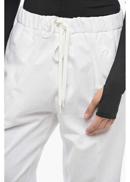 Pantaloni casual Maison Margiela Mm6 Linen Blend Drawstringed Pants White Femei (BM 15098743) 3