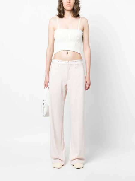 Pantaloni casual Maison Margiela Mm6 Wide-Leg Deconstructed Pants Pink Femei (BM 15098866) 2