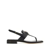Sandale Salvatore Ferragamo Gancini Leather Thong Sandals Femei