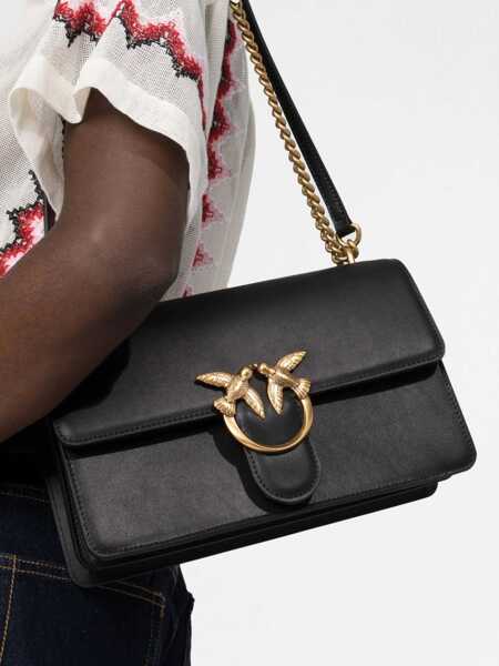 Genti de umar Pinko Love Shoulder Bag NERO-ANTIQUE GOLD Femei (BM 15123298) 3