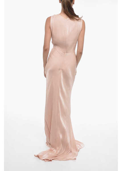 Rochii lungi COSTARELLOS Draped Lurex Maxidress With Cut-Out Detail Pink Femei (BM 15123556) 2