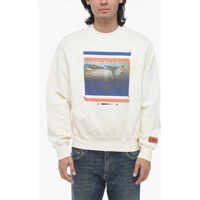Pulovere Printed Brushed Cotton Crewneck Sweater Barbati