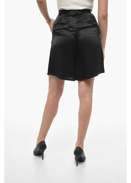 Pantaloni scurti BY MALENE BIRGER Single-Pleat Satin Povilla Shorts Black Femei (BM 15124147) 2