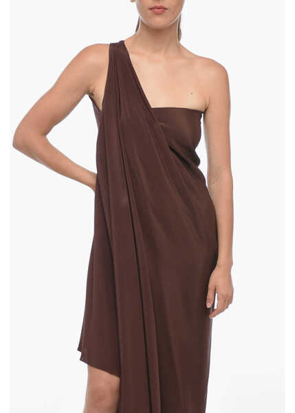 Rochii lungi STEPHAN JANSON One-Shoulder Dea Silk Dress With Draped Design Brown Femei (BM 15124150) 4
