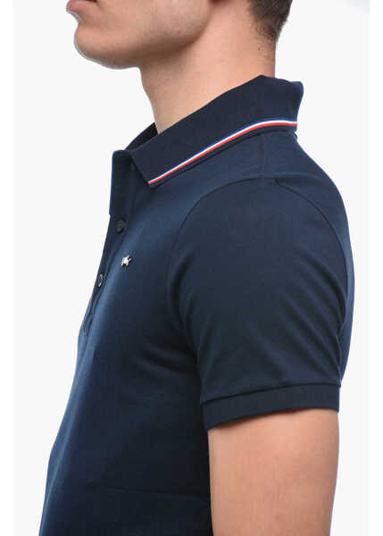 Tricouri Polo Paul&Shark 3-Buttons Cotton Polo Shirt With Metal Logo Blue Barbati (BM 15124153) 2