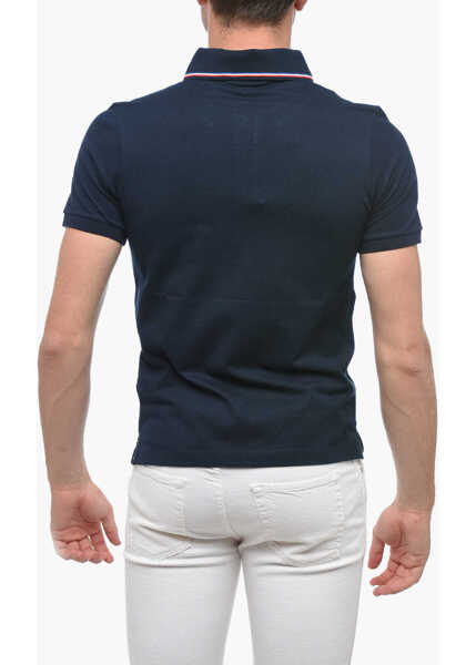 Tricouri Polo Paul&Shark 3-Buttons Cotton Polo Shirt With Metal Logo Blue Barbati (BM 15124153) 3