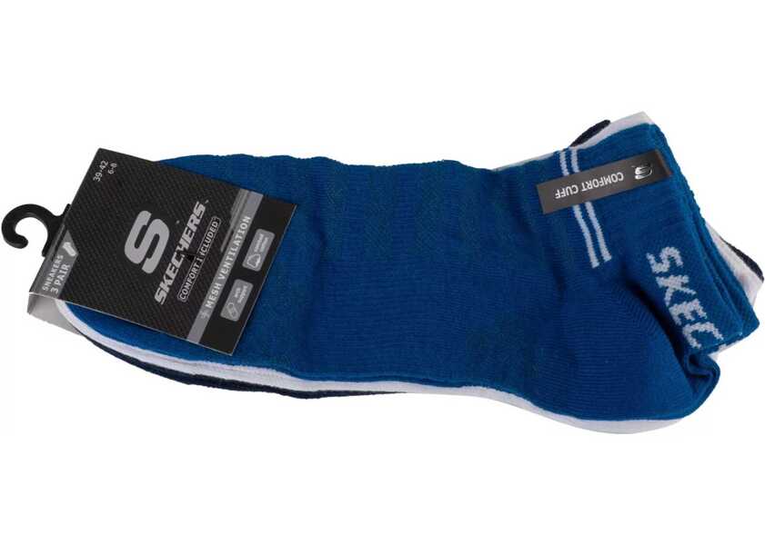 Sosete SKECHERS 3PPK Unisex Mesh Ventilation Quarter Socks White Barbati (BM 15124861) 1