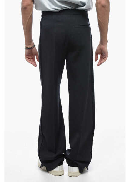 Pantaloni office Jil Sander Virgin Wool Luigi Palazzo Pants With Ankle Button Midnight Blue Femei (BM 15124876) 2