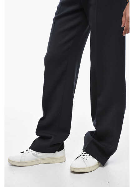 Pantaloni office Jil Sander Virgin Wool Luigi Palazzo Pants With Ankle Button Midnight Blue Femei (BM 15124876) 3
