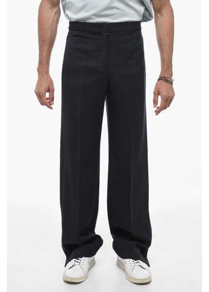 Pantaloni office Jil Sander Virgin Wool Luigi Palazzo Pants With Ankle Button Midnight Blue Femei (BM 15124876) 1