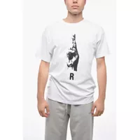 Tricouri Printed Hand Sign Cotton T-Shirt Barbati